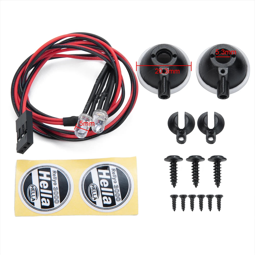 Projecteurs LED métal AXSPEED 12 mm pour TRX4 / TRX6 / SCX10 / Wraith – vue 6
