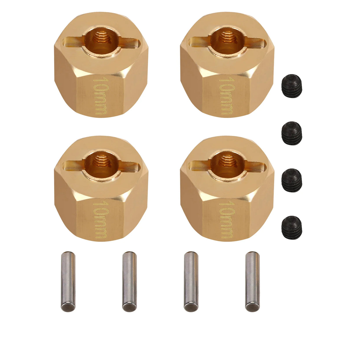 INJORA Lot de 4 hexagones de roue en laiton 8/10 mm pour crawler RC 1/10