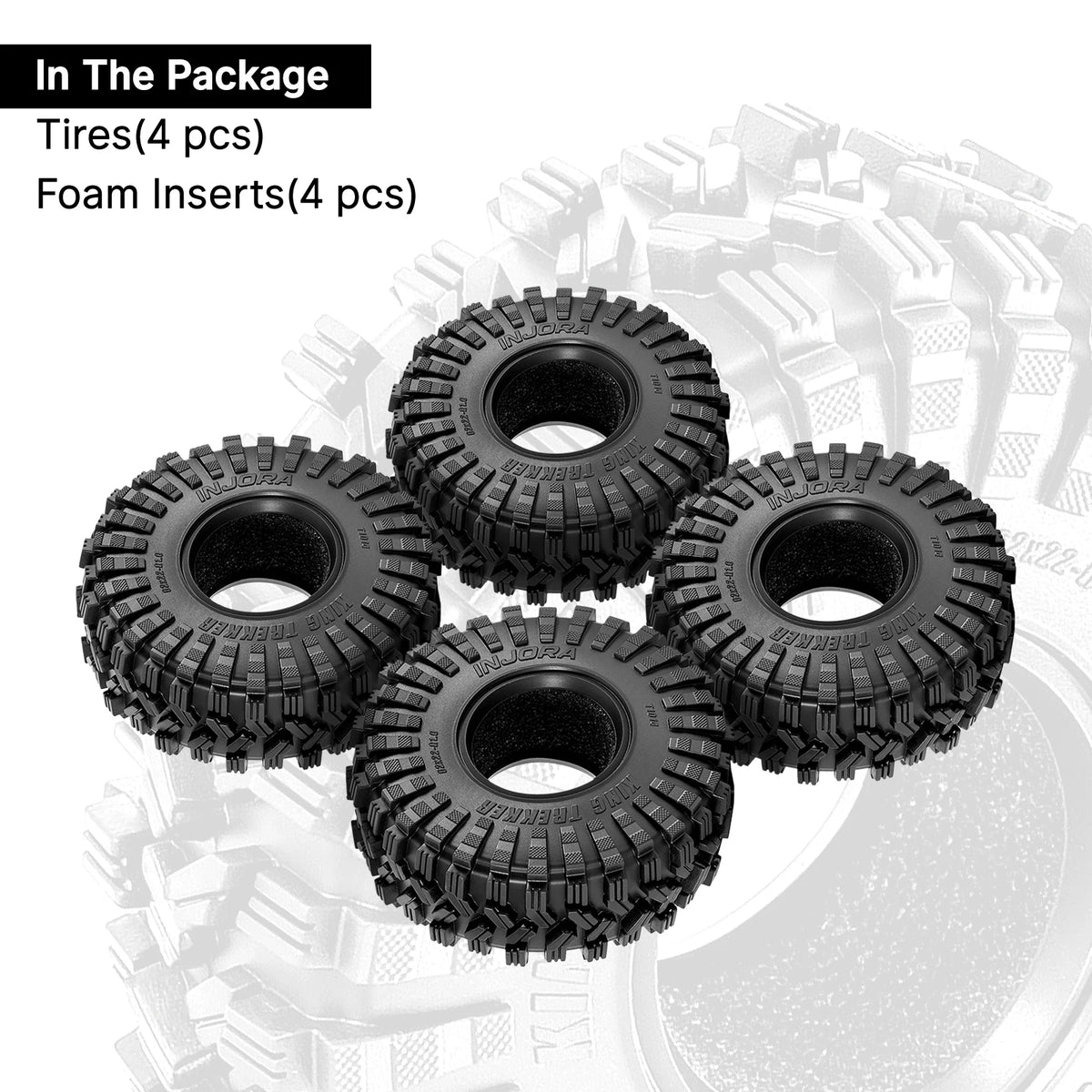 Pneus 62 x 22 mm INJORA pour SCX24 FCX24 – détail