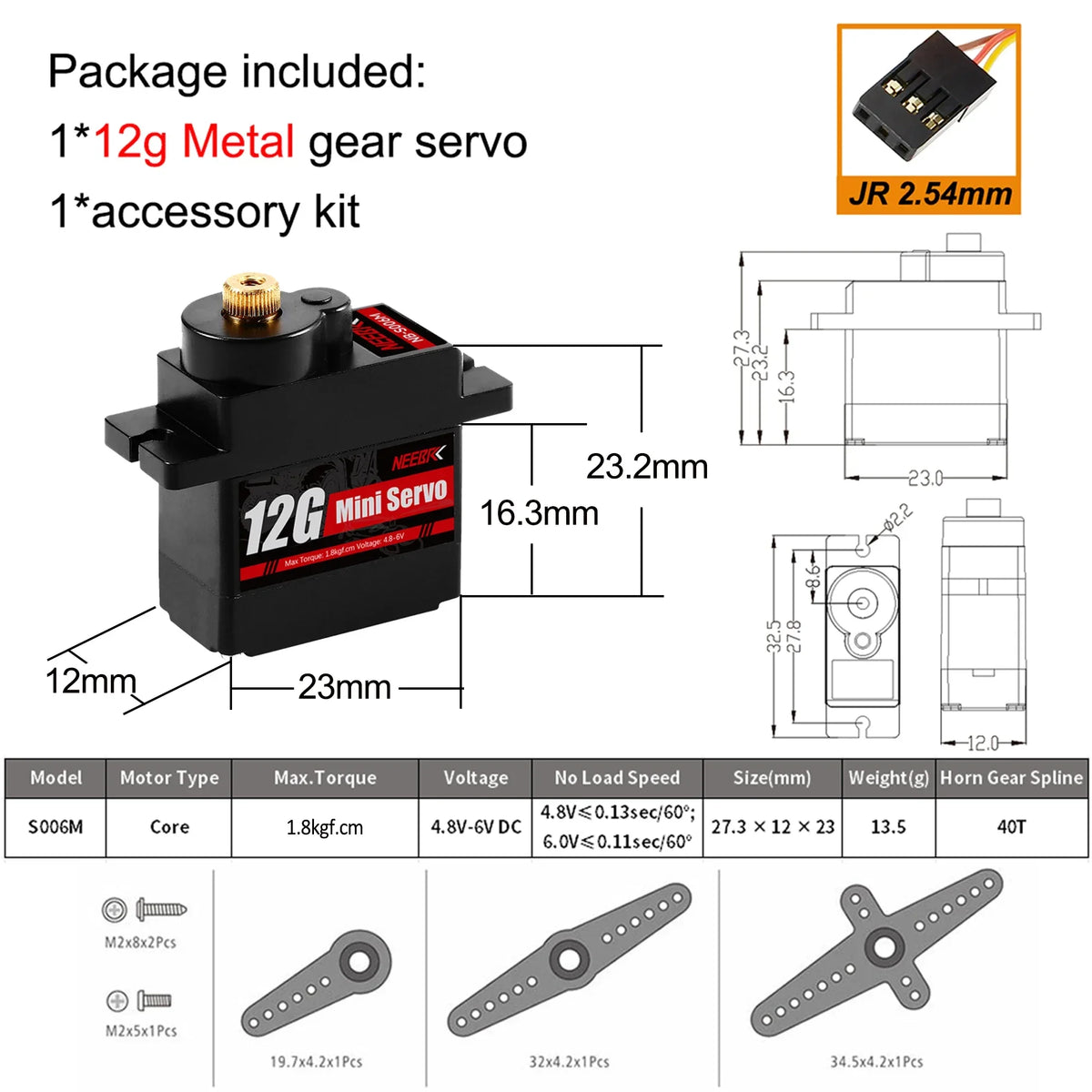 Micro-servo NEEBRC pour crawler RC compact