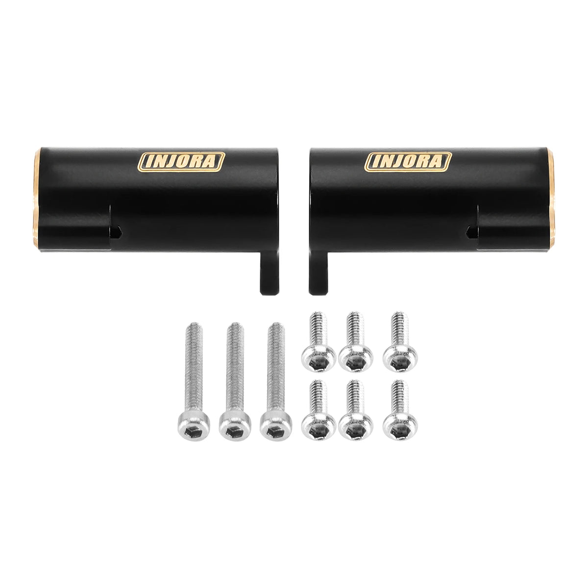 INJORA Fusées, C-hubs et tubes d’essieu laiton noir pour FMS FCX24M 1/24