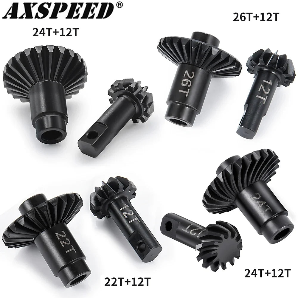 AXSPEED TRX4M – Pièces & améliorations - Pignons hélicoïdaux acier AXSPEED 22/12T à 26/12T pour TRX4M