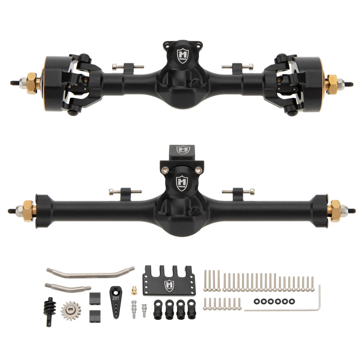 Pièces RC MEUS Racing - Ponts métal MEUS Racing V3 CVD 3 sections plus 9 mm SCX24