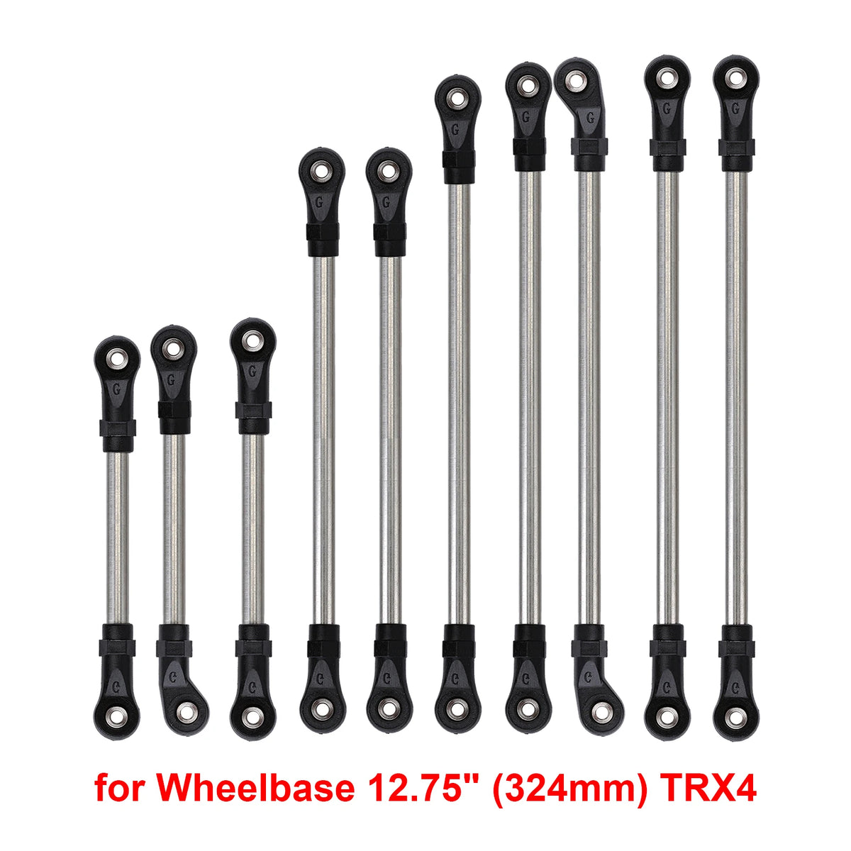 INJORA Kit biellettes inox à assembler, empattement 313/324 mm, pour TRX4 / TRX6 1/10