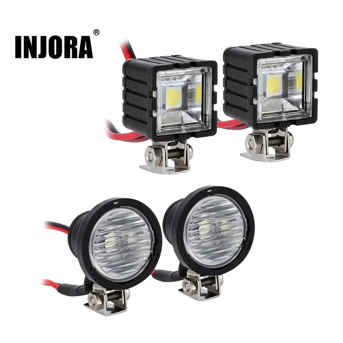Projecteurs LED INJORA 15 ou 21 mm pour crawler RC 1/10