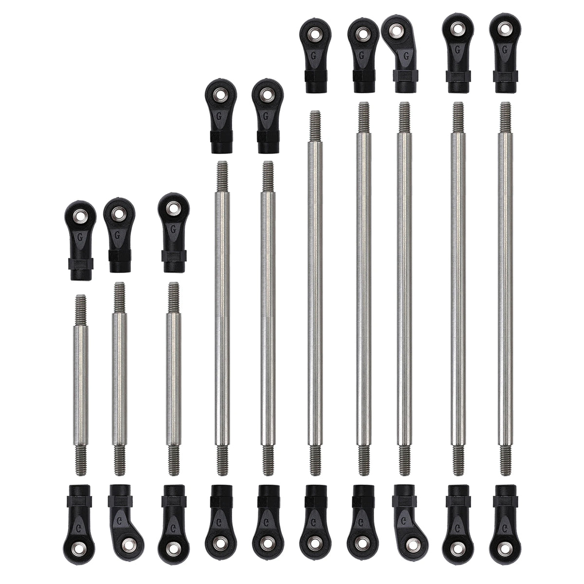 INJORA Kit biellettes inox à assembler, empattement 313/324 mm, pour TRX4 / TRX6 1/10