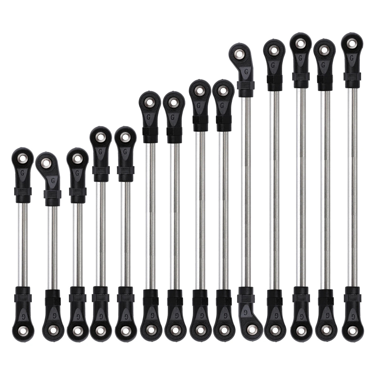 INJORA Kit biellettes inox à assembler, empattement 313/324 mm, pour TRX4 / TRX6 1/10