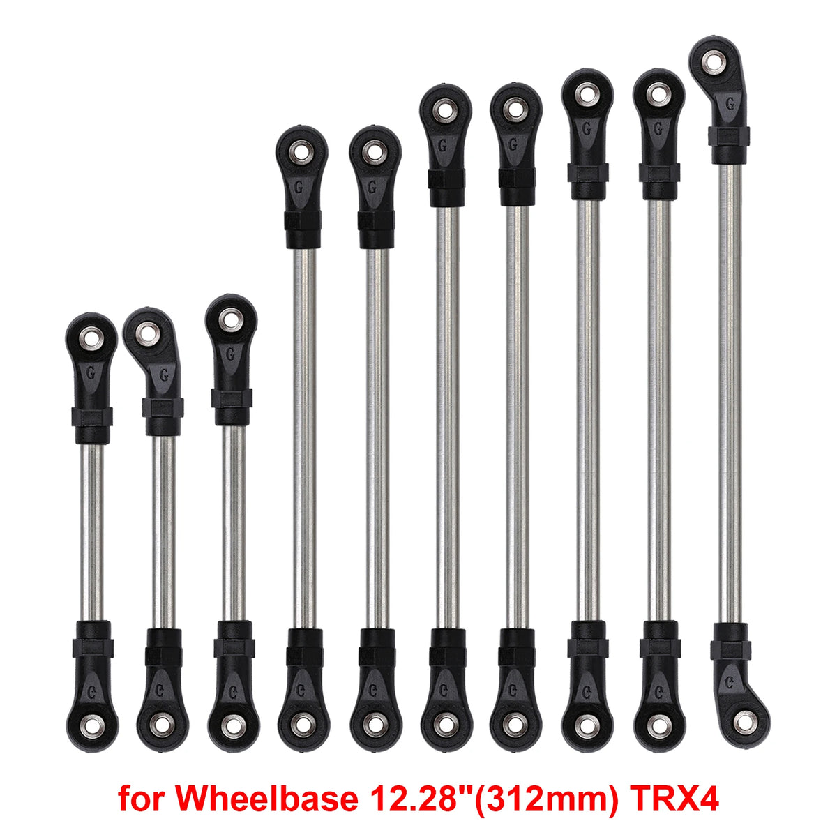 INJORA Kit biellettes inox à assembler, empattement 313/324 mm, pour TRX4 / TRX6 1/10