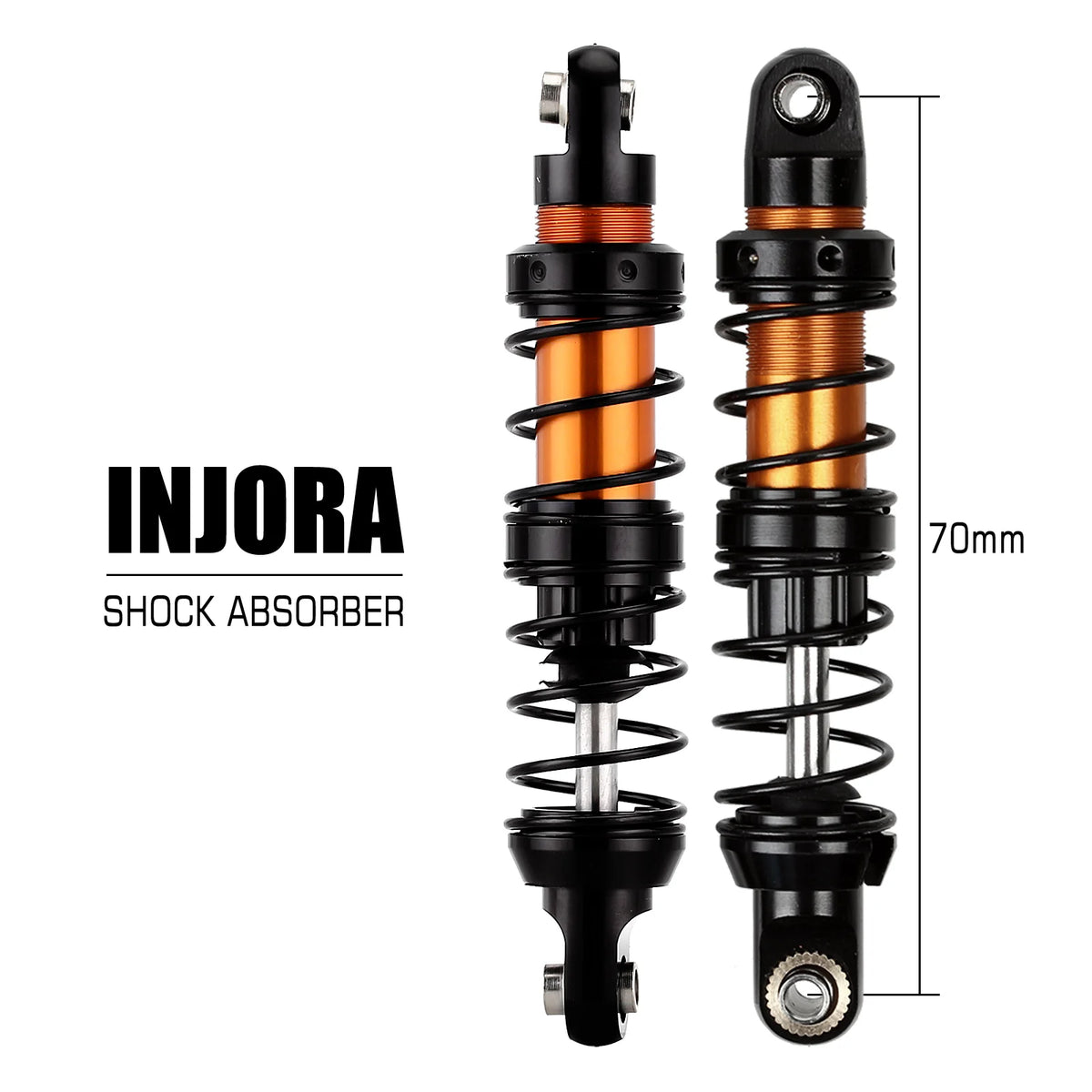 INJORA amortisseurs métal 70–120 mm crawler RC 1/10 – détail produit