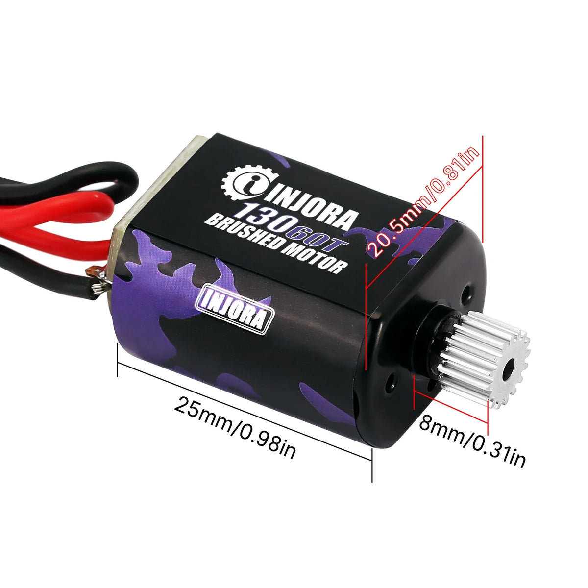 Moteur INJORA 60T / 80T pour FCX24 1/24 – vue complémentaire