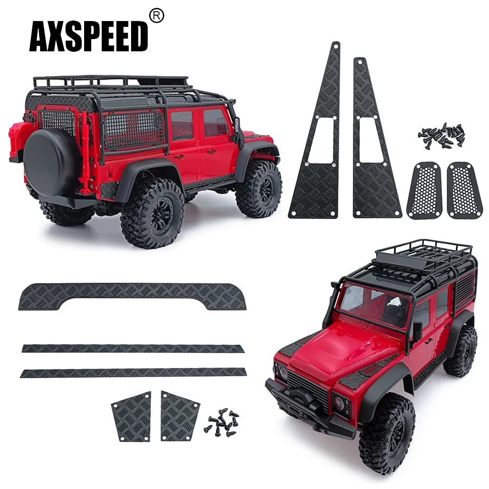 Décorations inox AXSPEED pour carrosserie TRX4M Defender 1/18