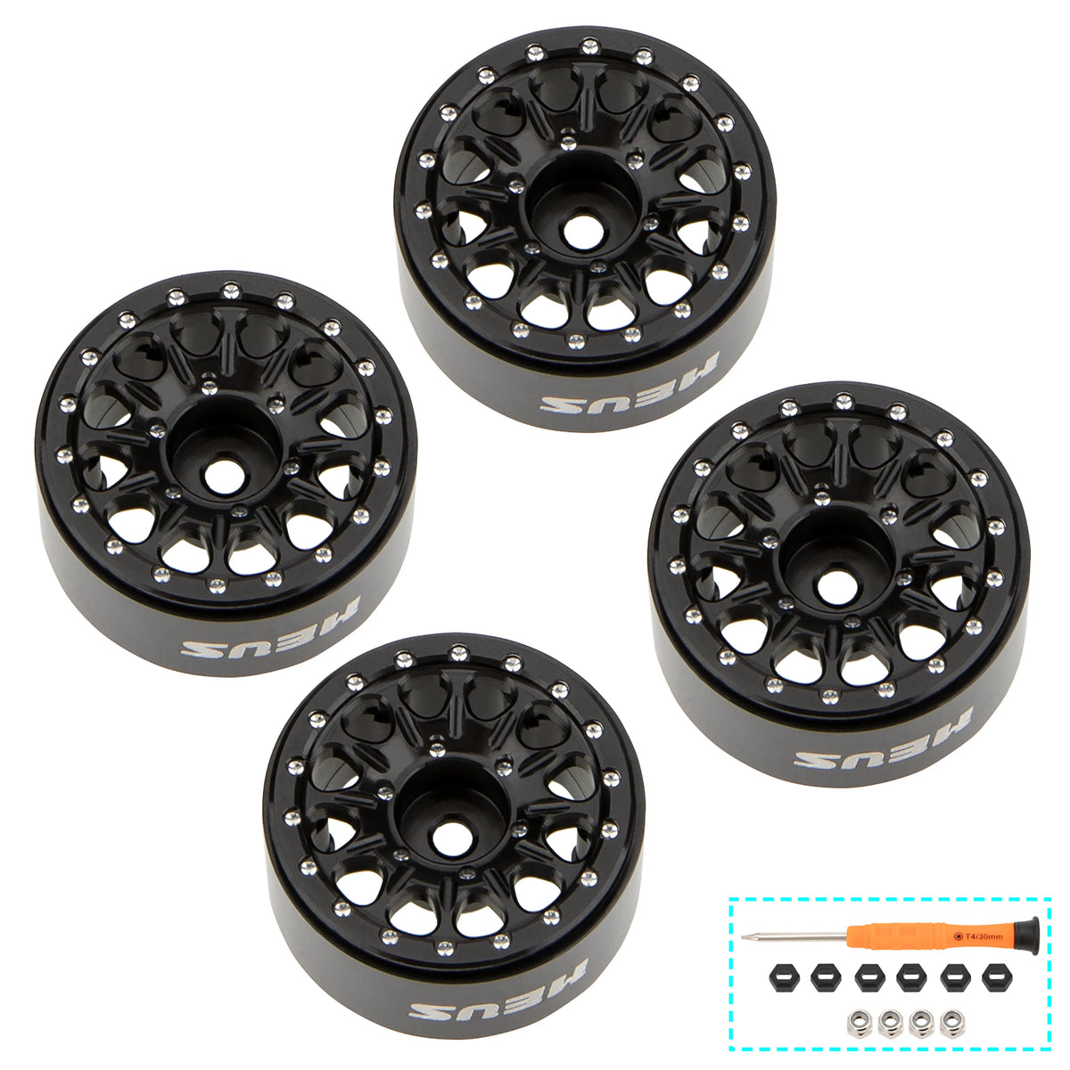 Jantes beadlock MEUS Racing 0.7 aluminium SCX30 Ascent-32 – vue 3