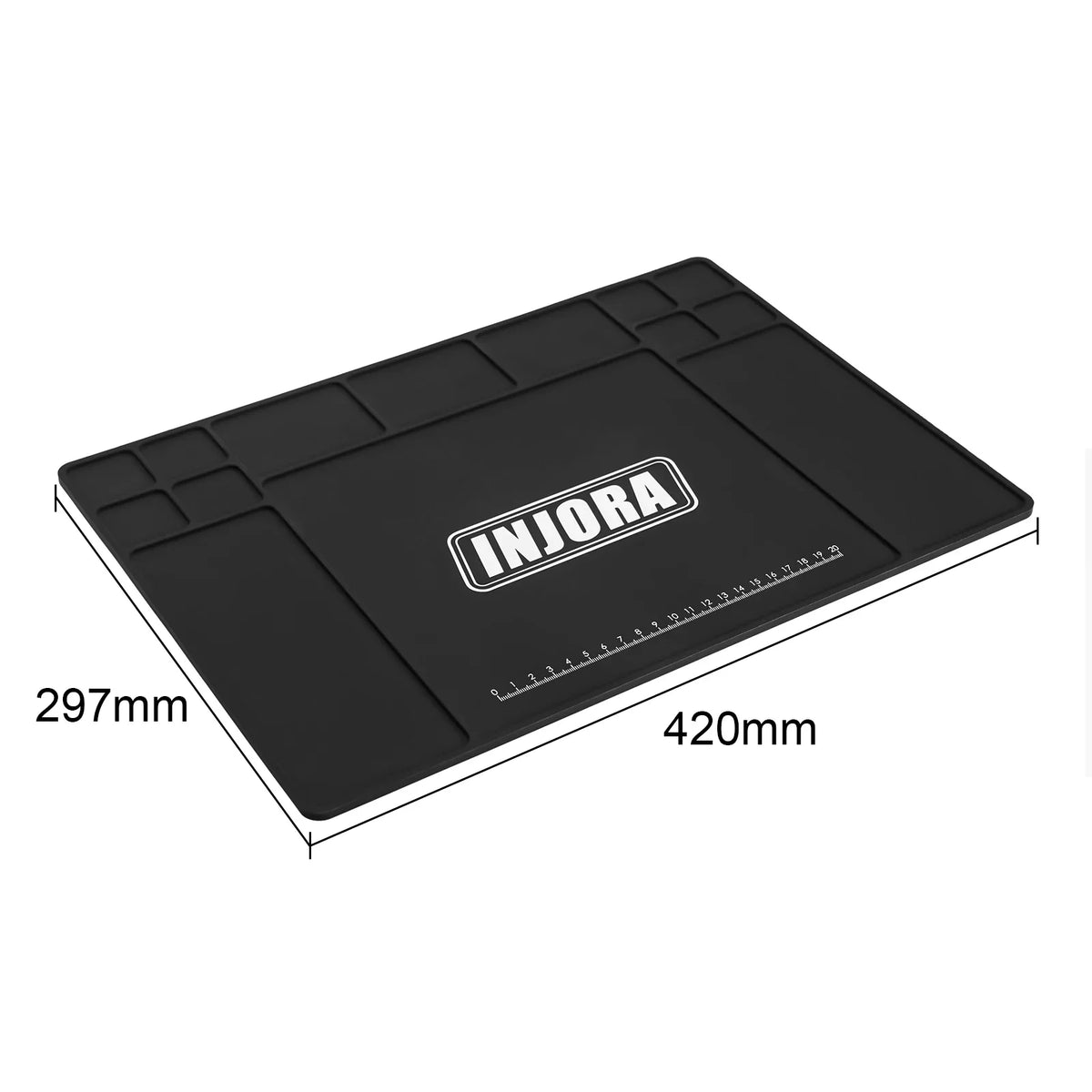 Tapis atelier silicone INJORA 420 x 297 mm pour entretien RC – vue produit