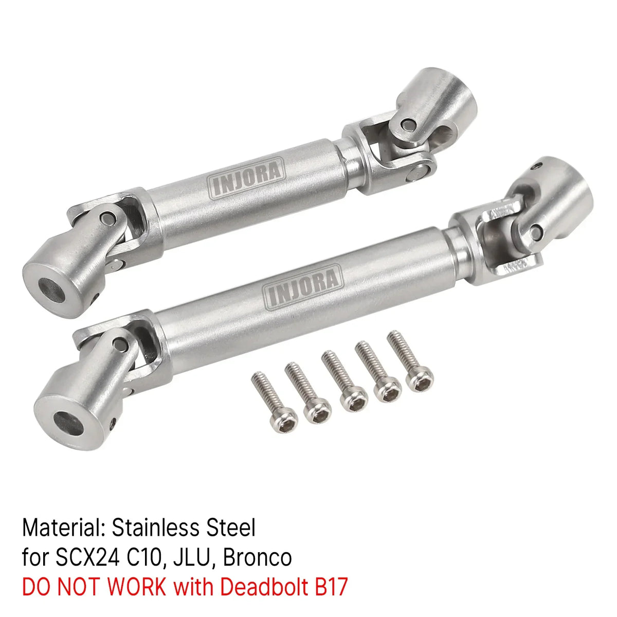 Arbres centraux INJORA acier inoxydable pour Axial SCX24 – détail