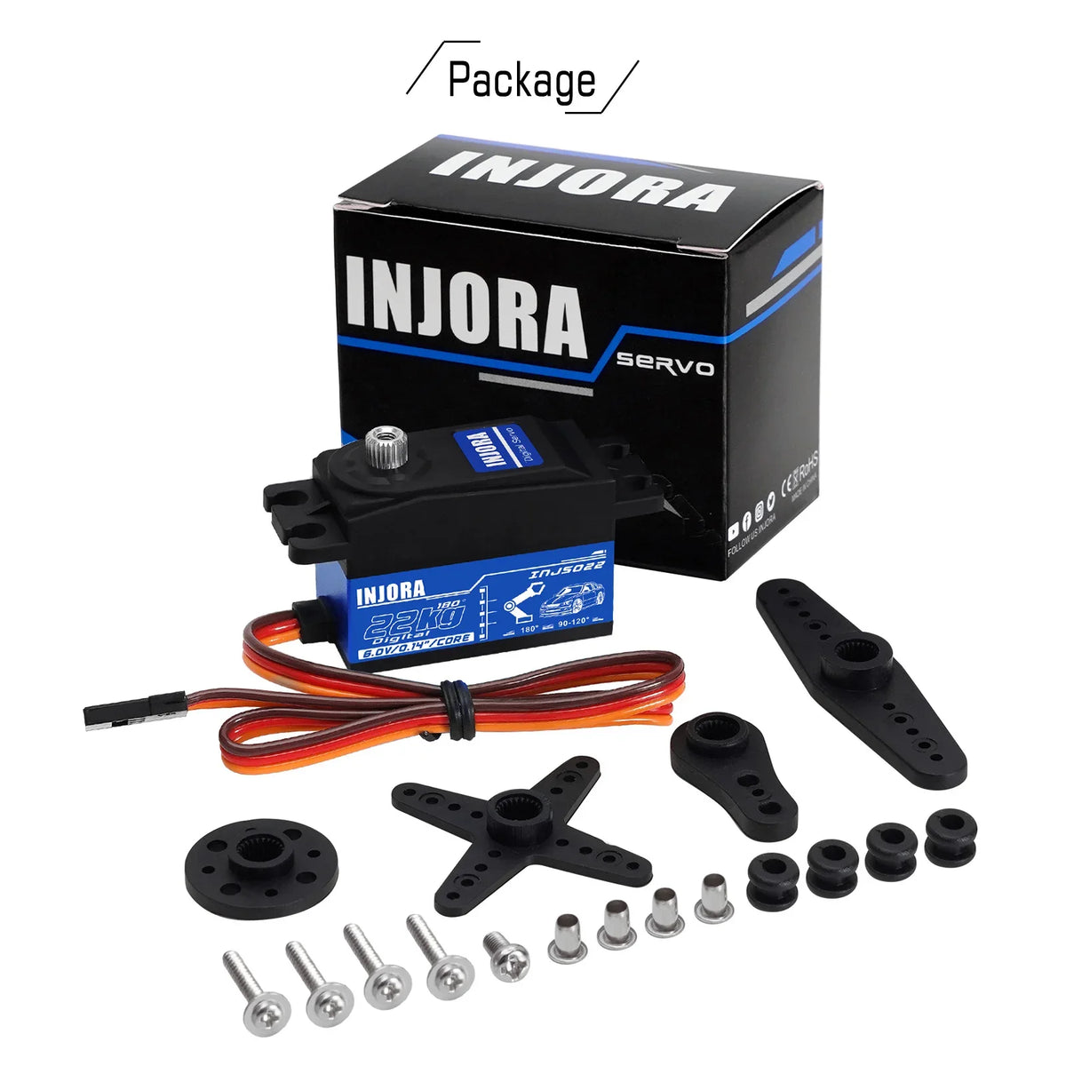 Servo INJORA INJS022 compact haute puissance – détail