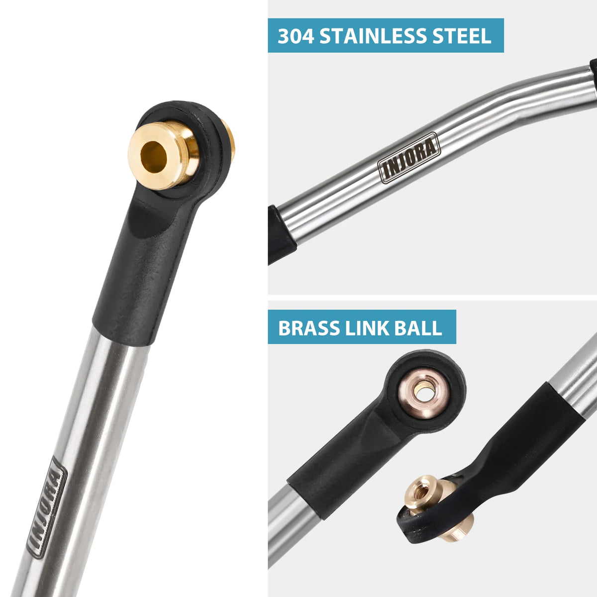 INJORA kit biellettes haute garde au sol inox FMS FCX24 1/24 – vue complémentaire