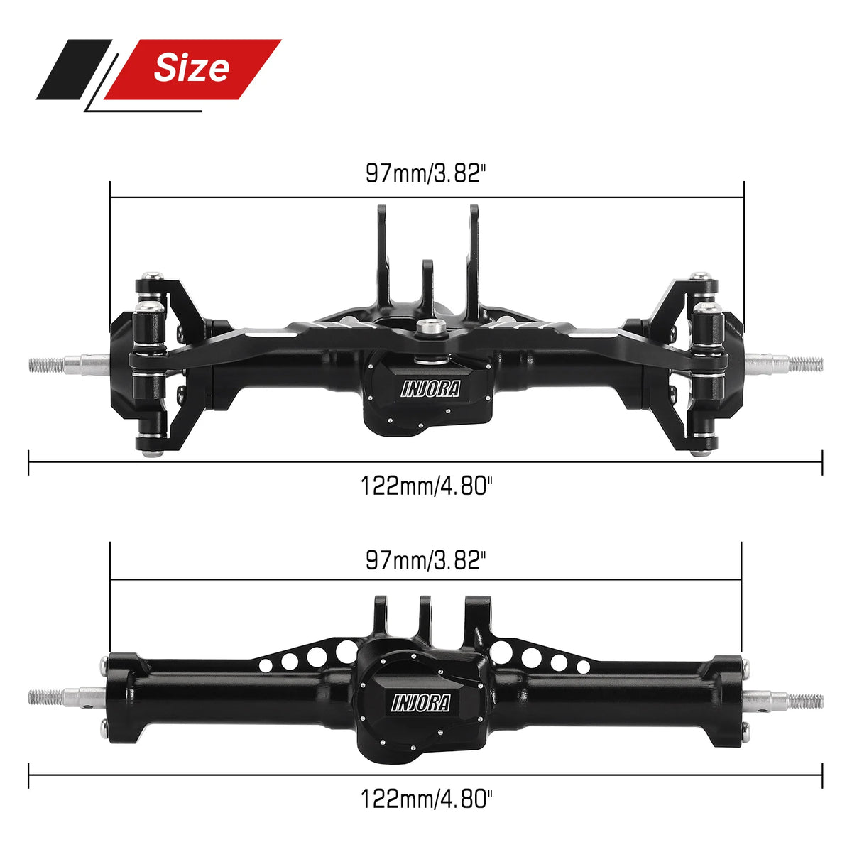 Ponts aluminium INJORA pour TRX4M 1/18 – vue complémentaire