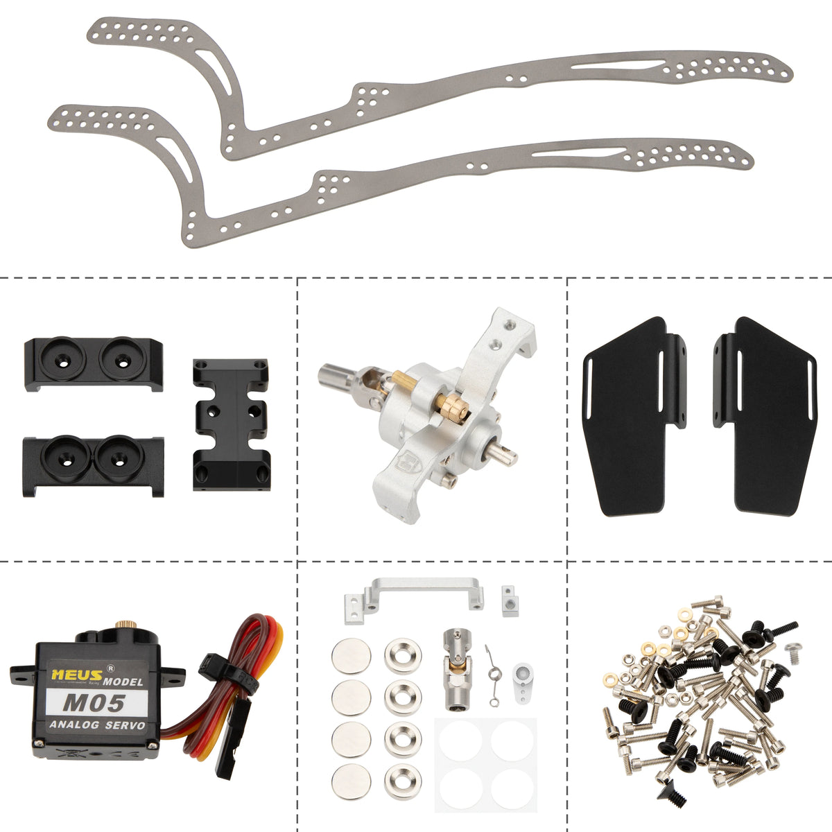 Châssis titane LCG MEUS Racing MD24 pour Axial SCX24 1/24