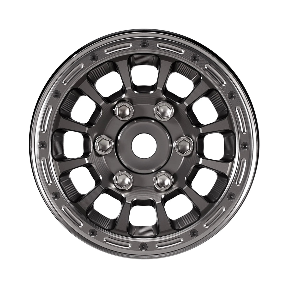 INJORA Jantes beadlock aluminium 1.0" déport 0 mm pour crawler RC 1/18–1/24 (W1056)