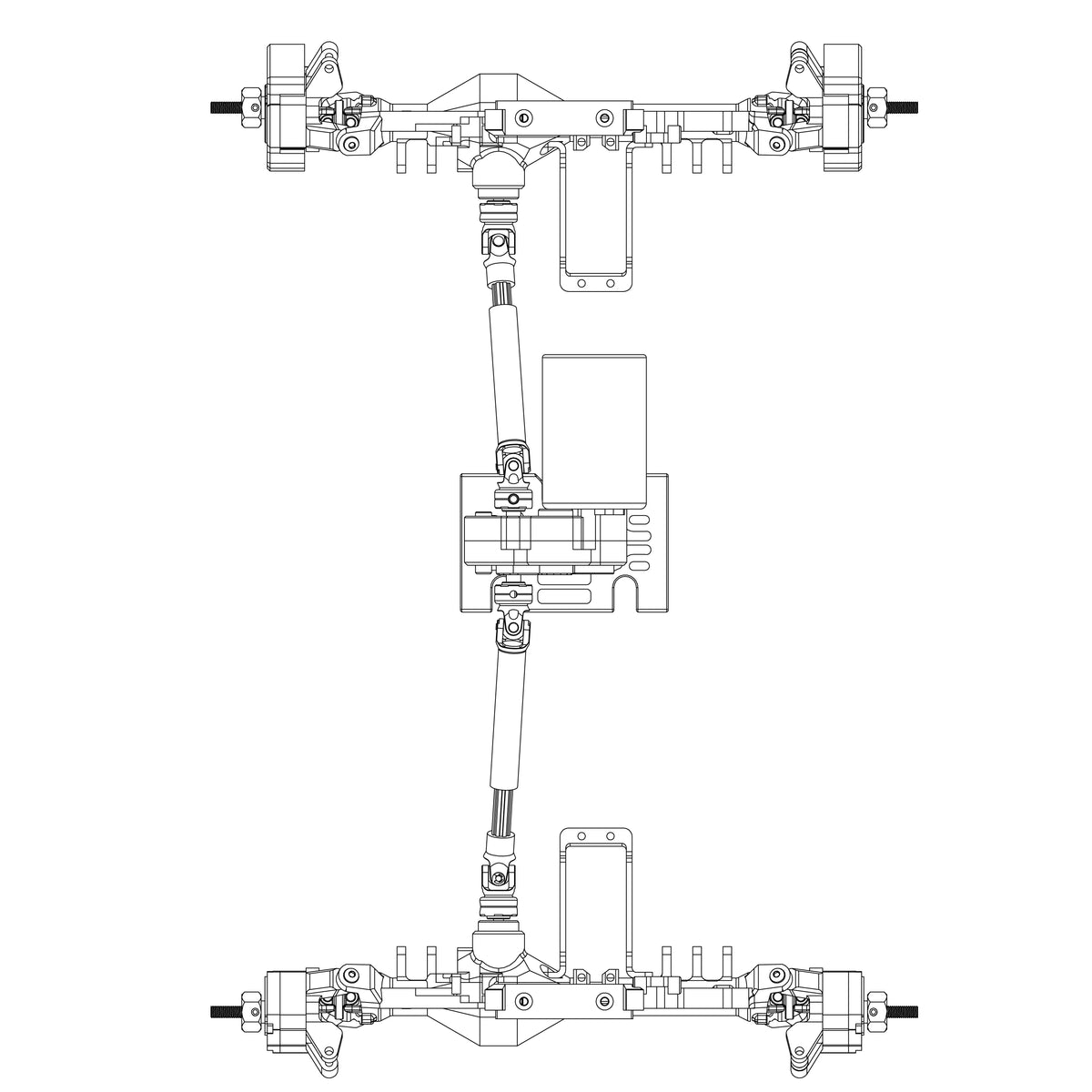 Ponts MEUS Racing Cheat Code ISO 4WS Capra SCX10 – vue complémentaire