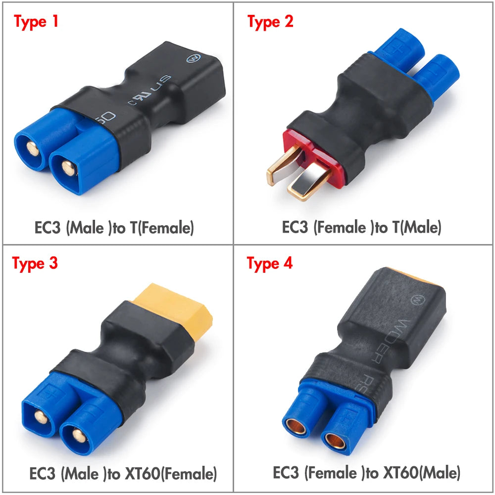 Adaptateur batterie AXSPEED EC3 / EC5 / XT60 / T-Plug / TRX – vue complémentaire 5