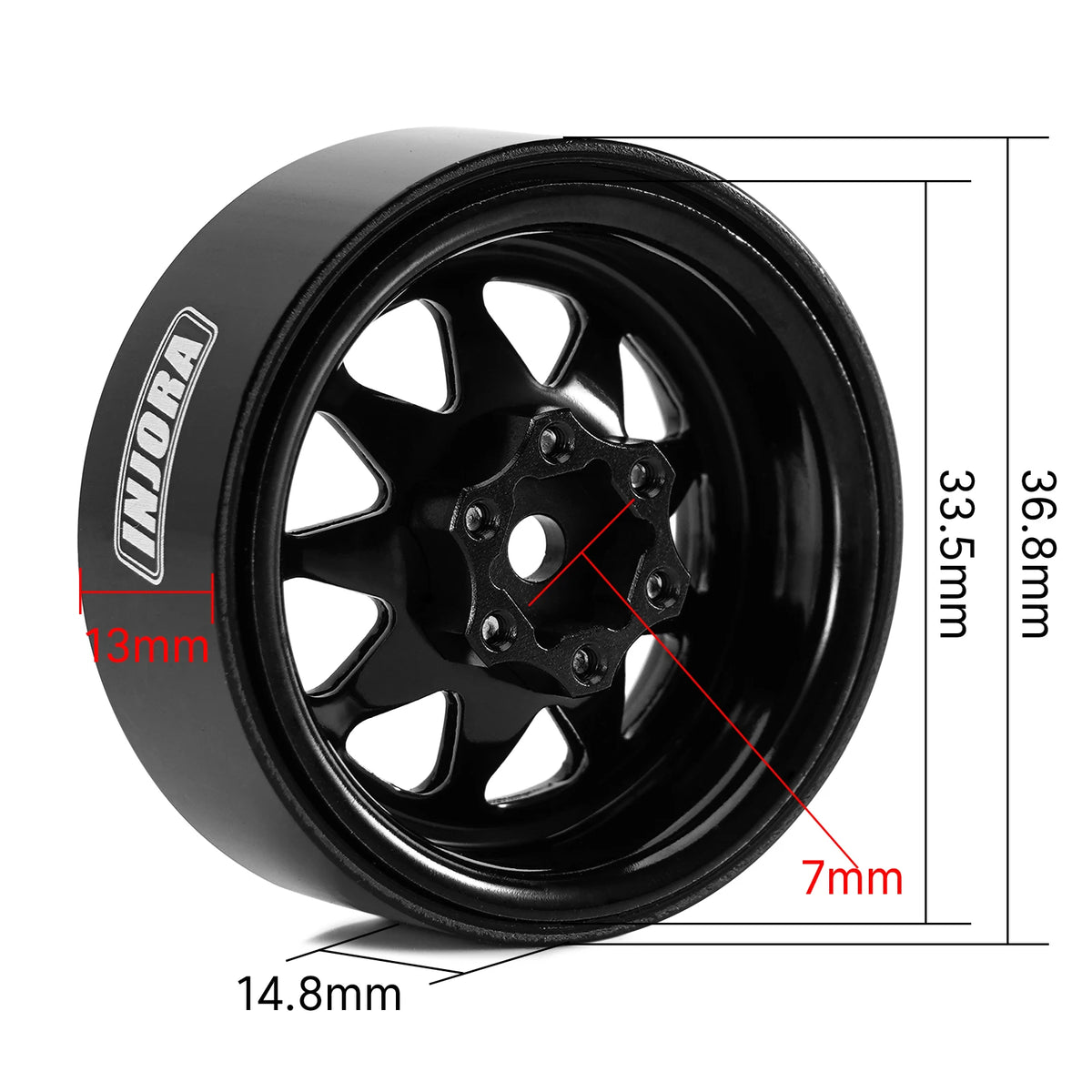 Jantes beadlock INJORA acier 1.3 déport -4,05 mm – vue complémentaire