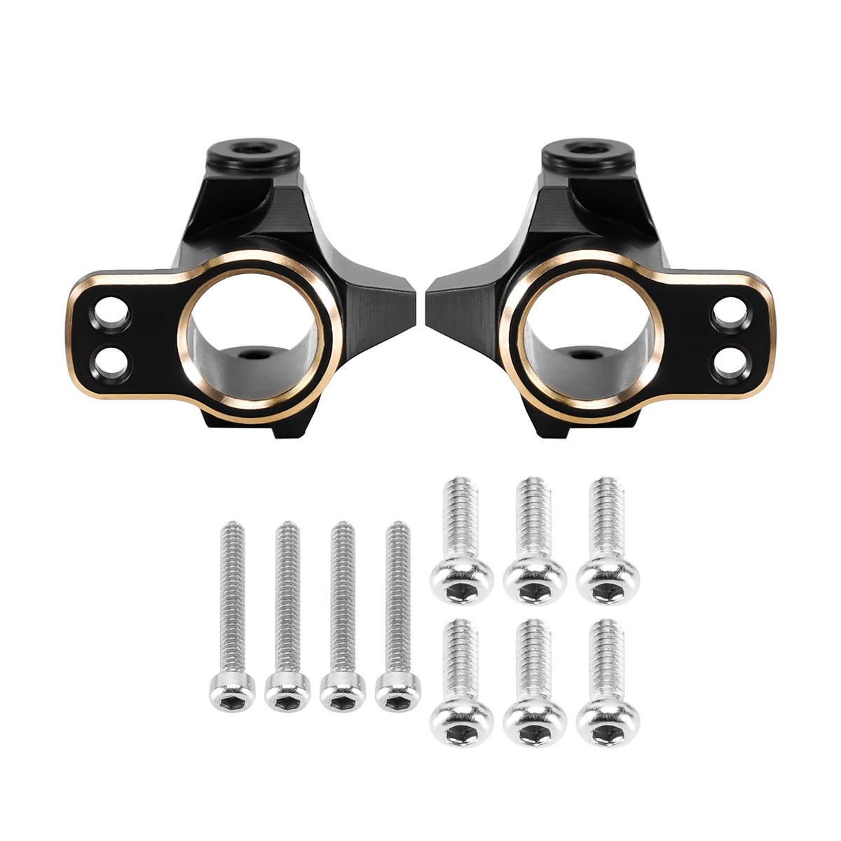 INJORA Fusées, C-hubs et tubes d’essieu laiton noir pour FMS FCX24M 1/24