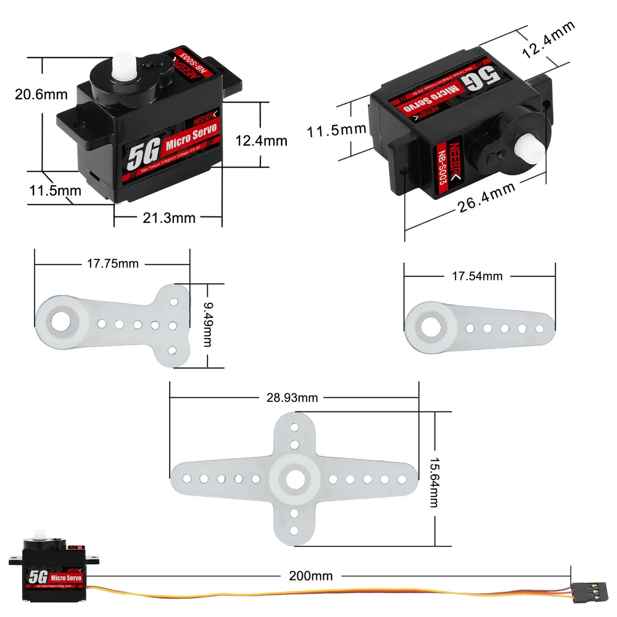 Micro-servo NEEBRC pour WLtoys K969 et K989