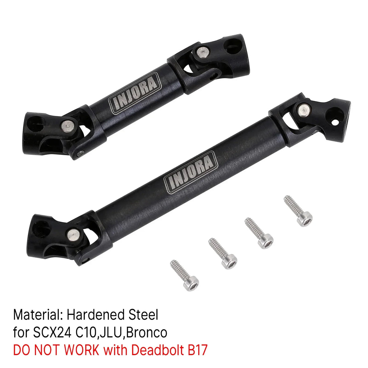 Cardans inox renforcé INJORA pour micro crawler SCX24 – vue produit