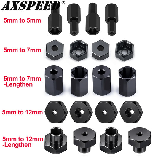 Adaptateurs de moyeu AXSPEED 5 vers 7/12 mm pour WPL D12 1/10