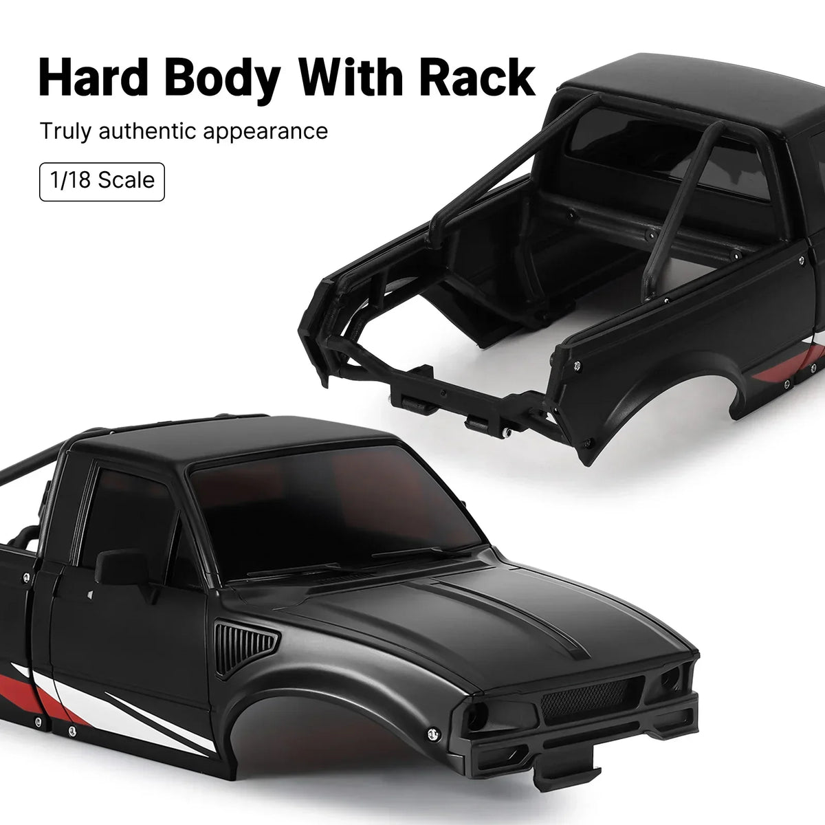 Carrosserie pickup INJORA IR60 avec arceau pour TRX4M – vue complémentaire