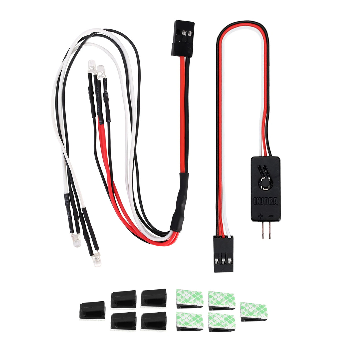 INJORA Kit phares/feux LED CH3 avec commande à distance pour TRX4M 1/18