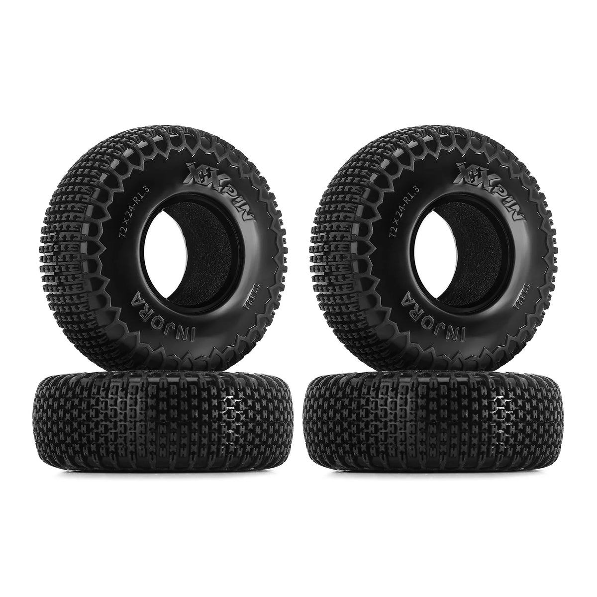 Pneus INJORA XHX Pin 1.3 pour crawler 1/18 1/24 – vue complémentaire