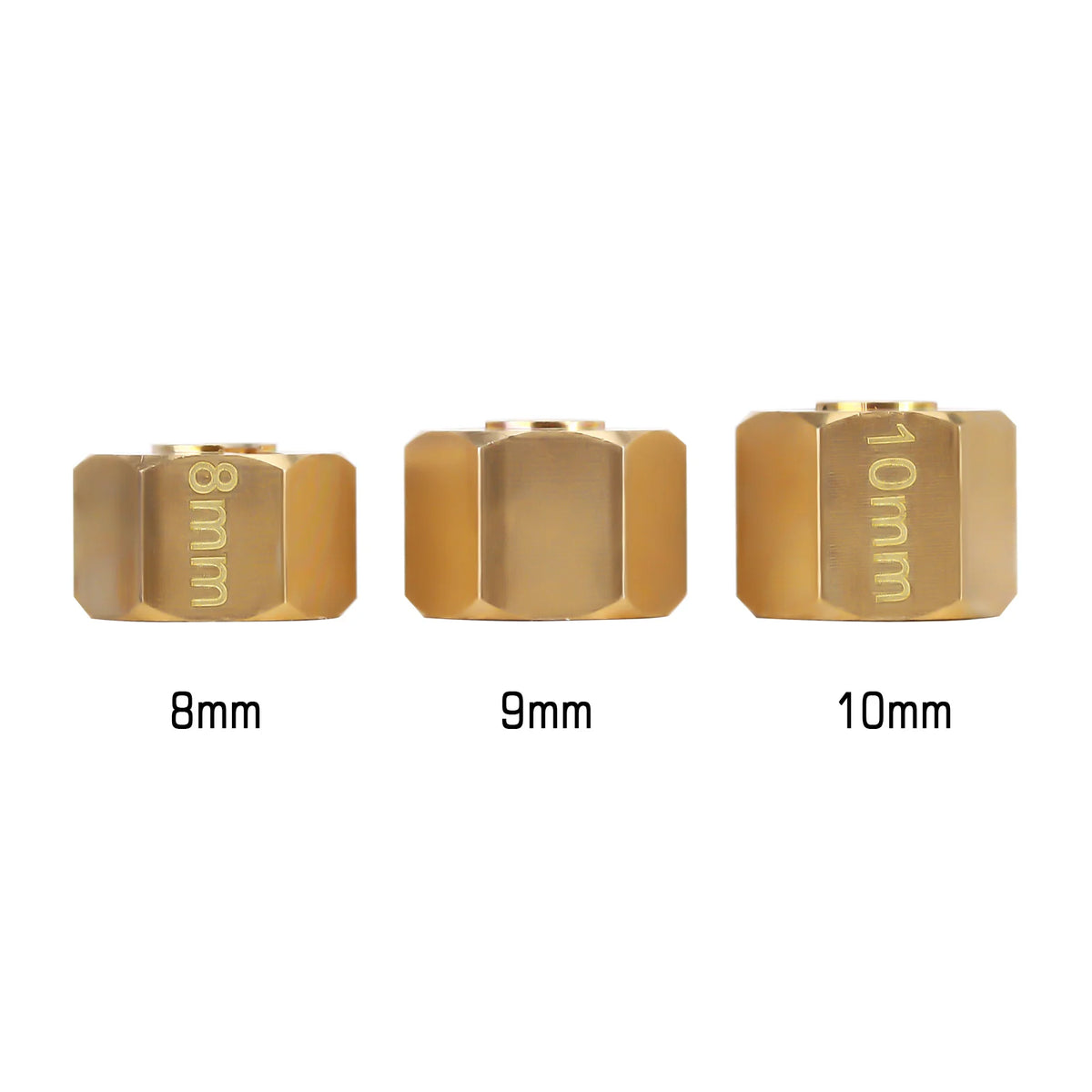 INJORA Lot de 4 hexagones de roue en laiton 8/10 mm pour crawler RC 1/10