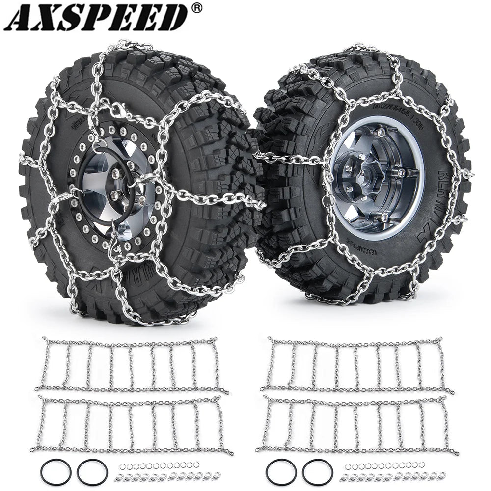 Chaînes à neige métal AXSPEED pour pneus crawler RC 1/10