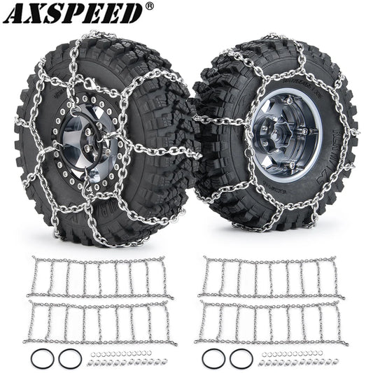 Chaînes à neige métal AXSPEED pour pneus crawler RC 1/10