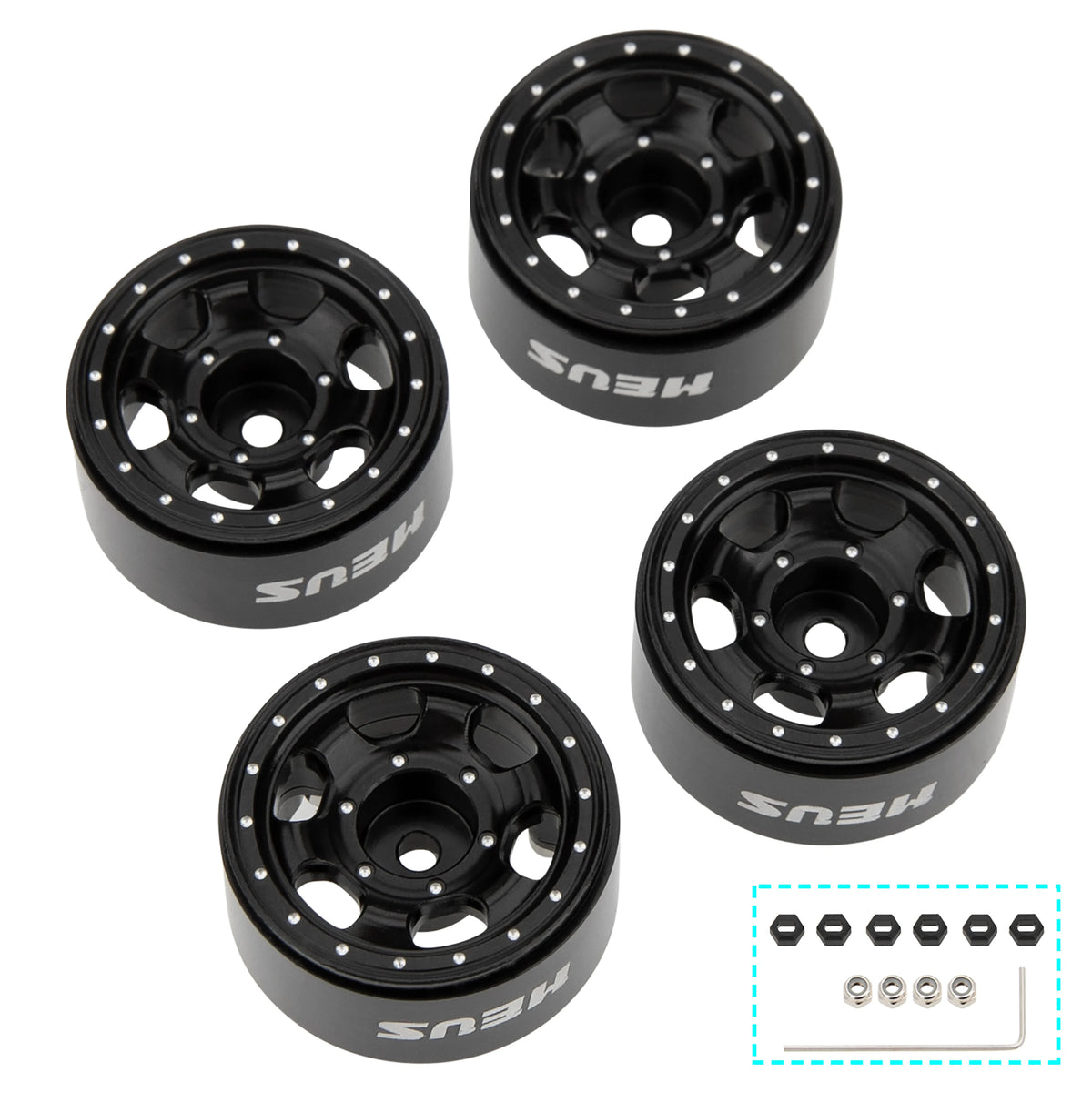 Jantes beadlock MEUS Racing aluminium 0.7 SCX30 Ascent-32