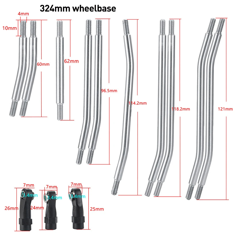 Liens châssis inox AXSPEED 313 / 324 / 336 mm pour TRX4 – vue 6