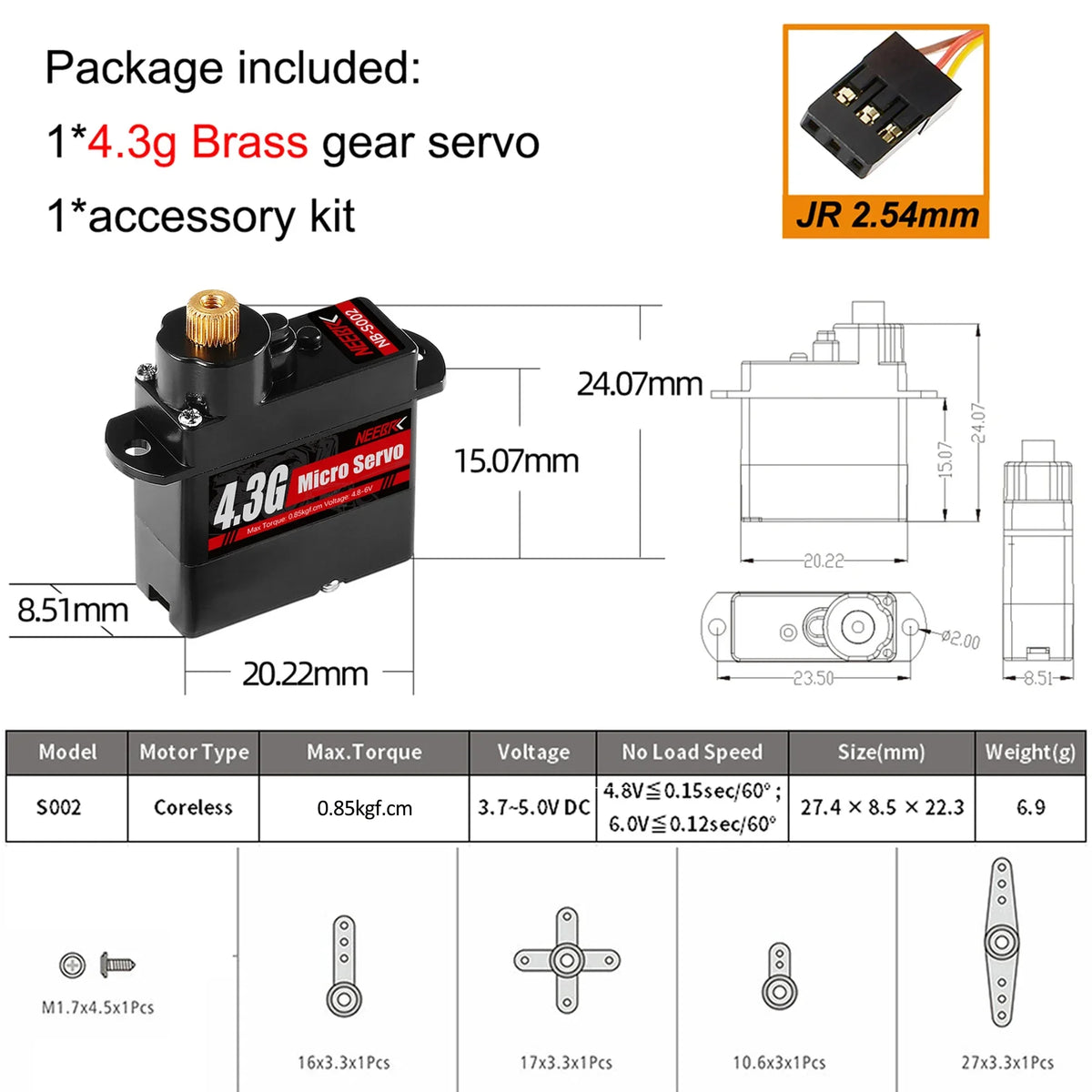 Micro-servo NEEBRC pour voiture RC compacte