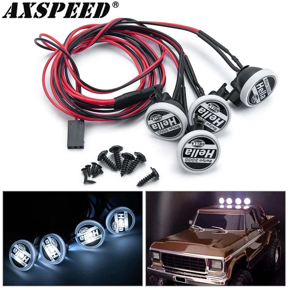 Projecteurs de toit LED AXSPEED 2 ou 4 feux pour crawler RC 1/10