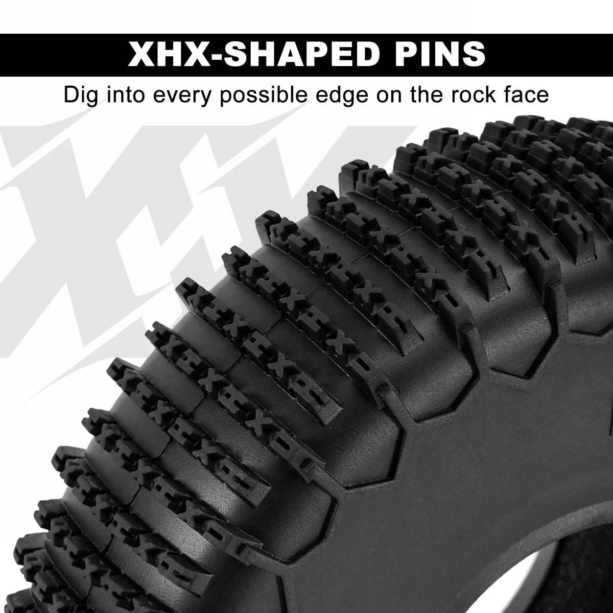 Pneus à picots INJORA XHX 1.9 pour crawler RC – détail produit