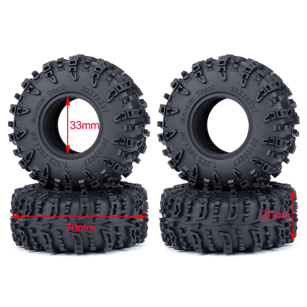 Pneus Mud Terrain AXSPEED 1.1 / 1.3 pour TRX4M / SCX24 / FCX24 – vue complémentaire 7