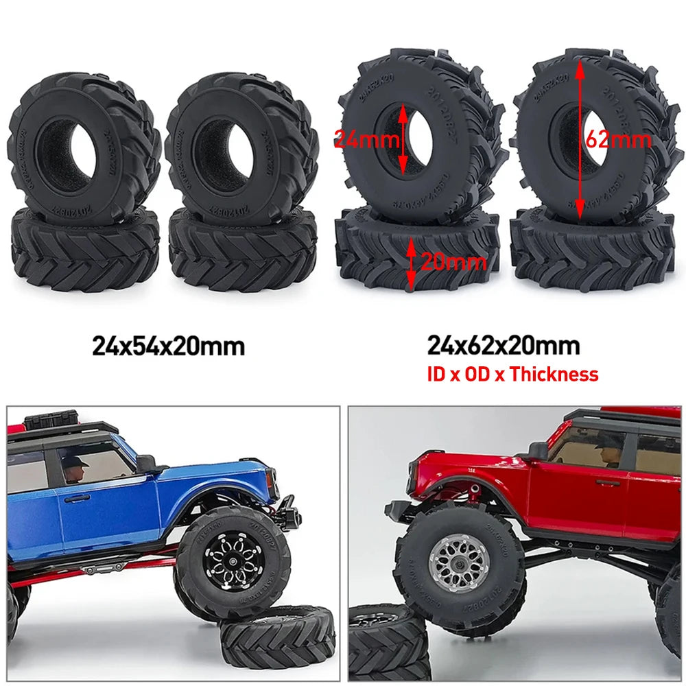 Lot de 4 pneus AXSPEED 1.0 pour micro crawler 1/18 et 1/24