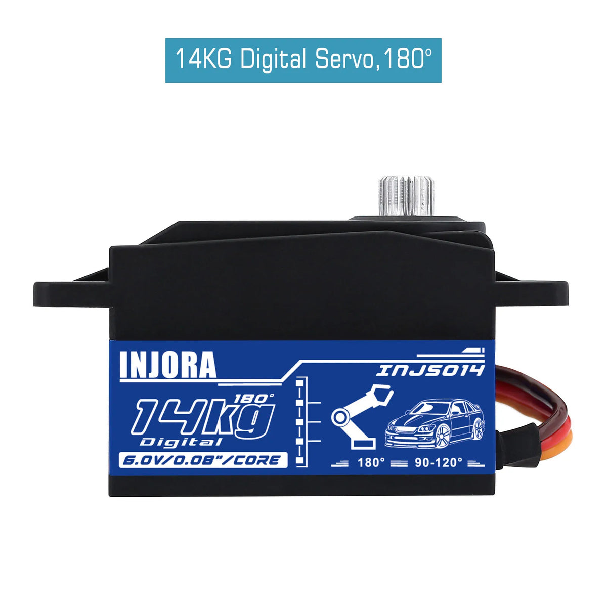 Servo digital INJORA INJS014 14 kg low-profile – vue 2