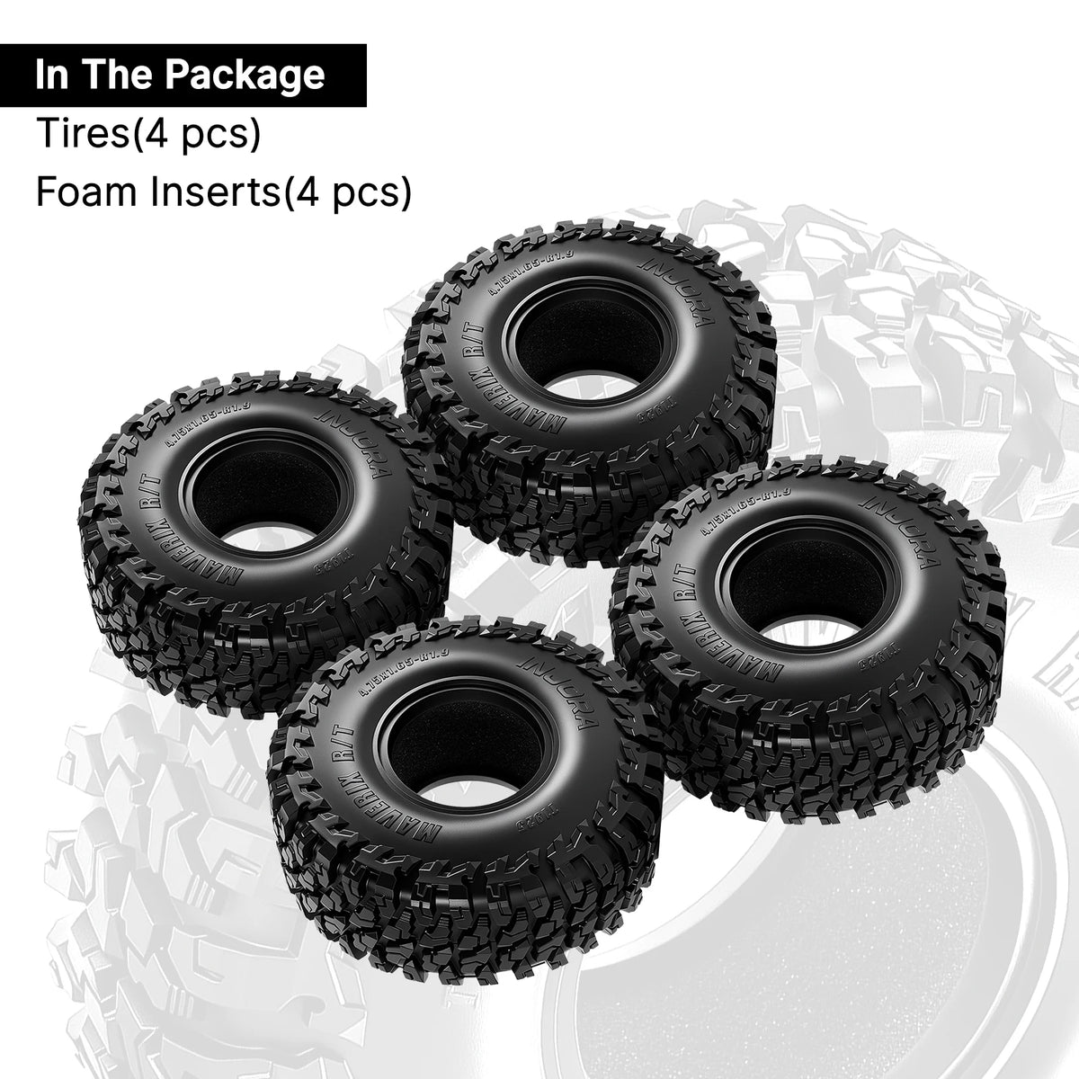 Pneus 120 x 42 mm INJORA MAVERIX R/T – détail