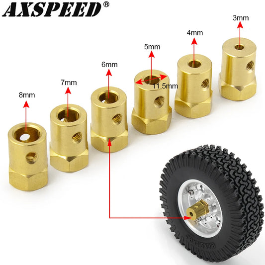 Manchons coupleurs laiton AXSPEED 3 à 8 mm pour modèles RC