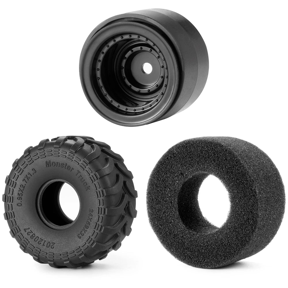 Lot de 4 roues AXSPEED pour micro crawler SCX24 TRX4M FCX24