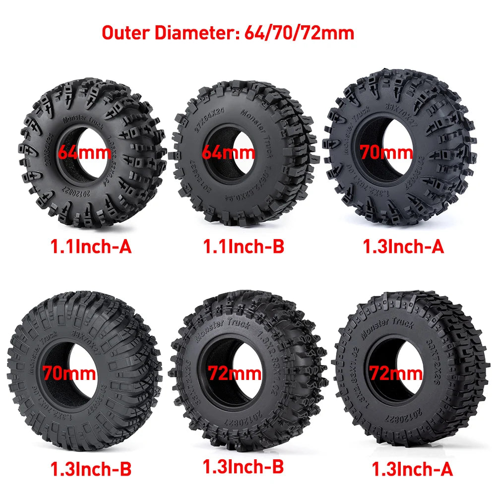 Pneus crawler AXSPEED Mud Terrain 1.1 / 1.3 pour TRX4M / SCX24 / FCX24 – vue 2