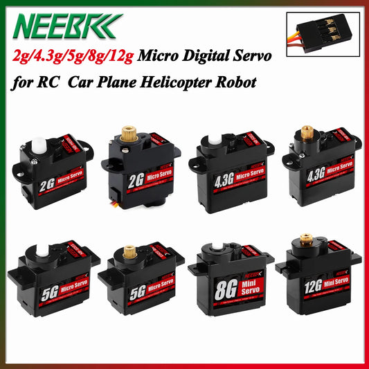 Micro-servos numériques NEEBRC 2 à 12 g pour modèles RC compacts