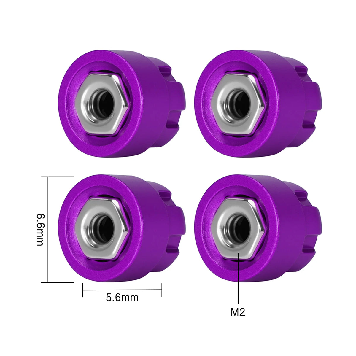 Écrous INJORA aluminium pour roues micro crawler – vue complémentaire
